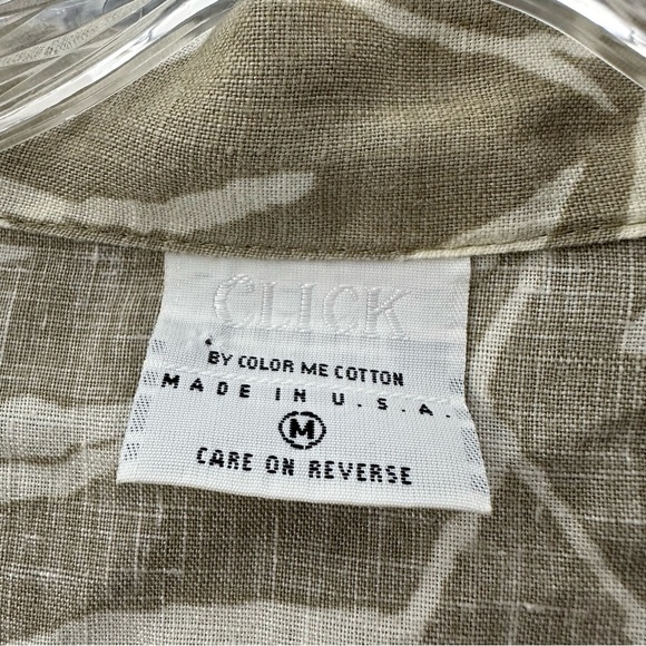 Click Color Me Cotton Long Sleeve Button Up Shirt Jacket Tan Linen Lagenlook W M - Picture 3 of 7